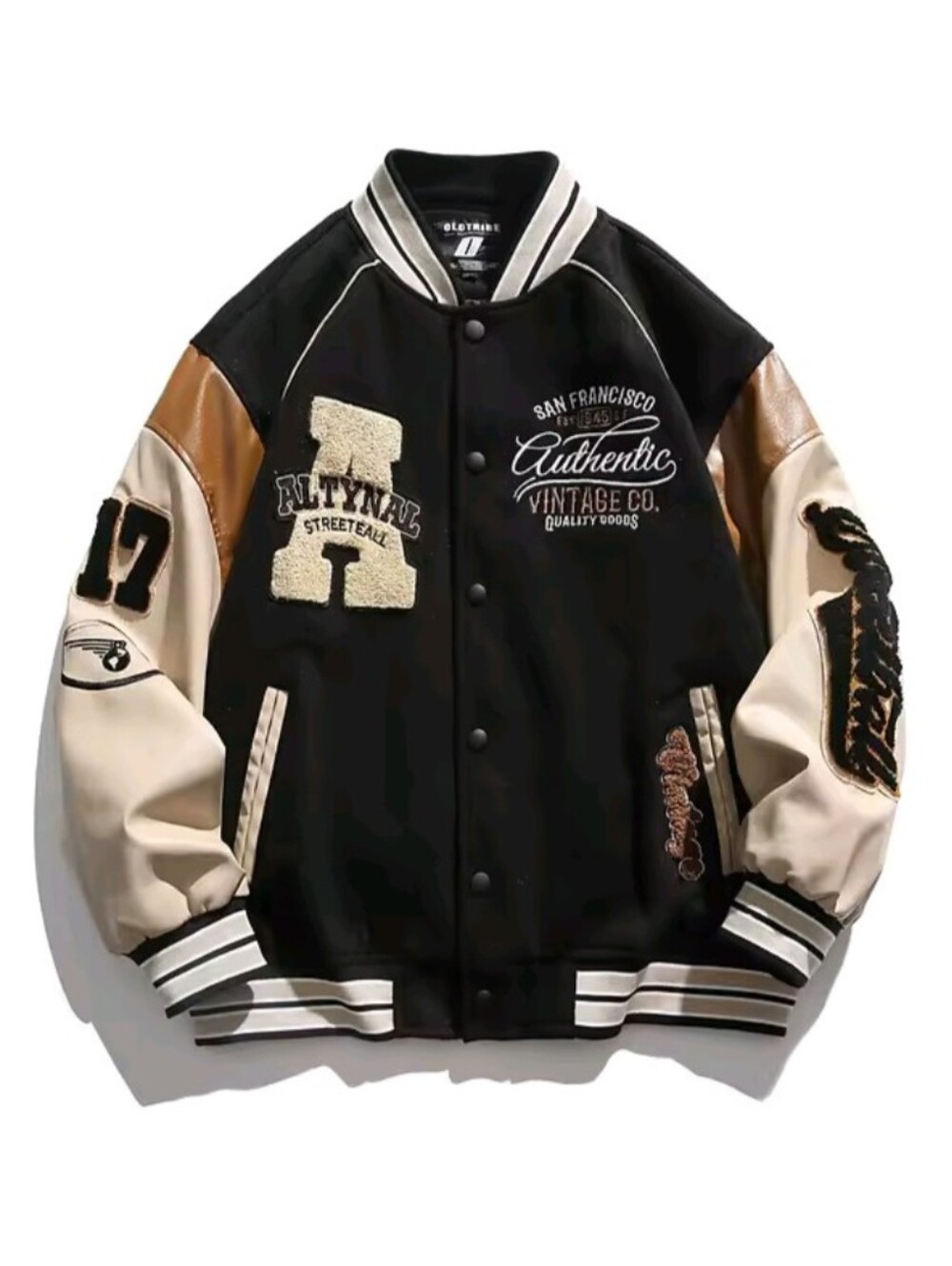 Men's Baseball Jacket Casual Splicing Embroidery Baseball Jacket